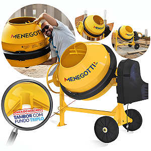 Betoneira 400L 2CV 4 Polos Monofásica 220V com Kit de Segurança PRIME400