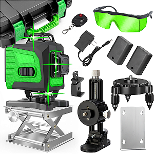 Nível Á Laser Linhas Verde 4d 16 Linha 360° Com Acessórios