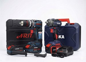 Furadeira e Chave de Impacto a Bateria 20V 2.0AAH 13mm