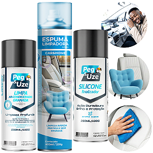 Kit 3 Peças Limpeza Automotiva Profissional Aroma Carro Novo
