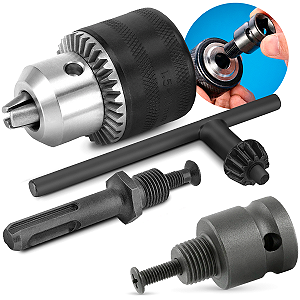 Kit Mandril Chave 1/2 Rosca 1,5-13mm + Adaptador De Impacto