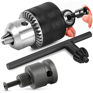 Kit Mandril Chave 1/2 Rosca 1,5-13mm + Adaptador De Impacto