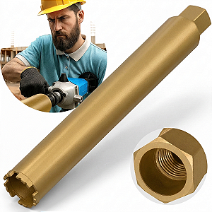 Broca Serra Copo Coroa Diamantada 63mm X 450mm Rosca 1.1/4
