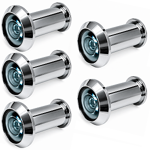 Olho Mágico Cromado 5x 200° 16mm Elegante De Alta Segurança