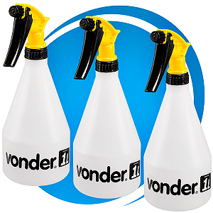 Kit 3 Borrifador Vonder Pu 010 Manual 1 Litro Jardim Limpeza