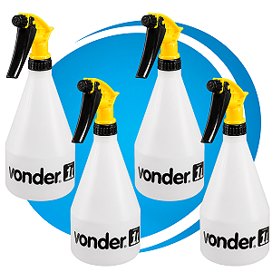 Kit 4 Borrifador Vonder Pu 010 Manual 1 Litro Jardim Limpeza
