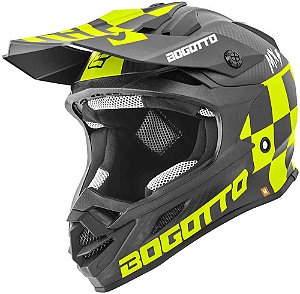 Capacete Bogotto V328 Xadrez Carbon