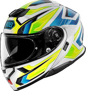 Capacete Shoei Neotec 3 Anthem - Branco/Azul/Neon