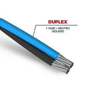 Cabo De Alumínio Duplex 10mm - 51 Metros Neutro Isolado