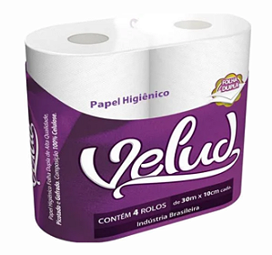 PAPEL HIGIÊNICO FOLHA DUPLA 30mt 4un VELUD