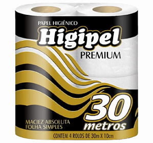 PAPEL HIGIÊNICO HIGIPEL 16X04 30M PREMIUM