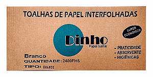 PAPEL TOALHA DINHO BRANCO 2.400 FOLHAS