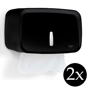 PORTA PAPEL HIGIÊNICO INTERFOLHA 2/3 DOBRAS - PRETO  INVOQ PREMISSE