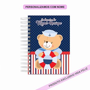 Caderneta de Saúde/Vacinação Urso Marinheiro Azul e Vermelho