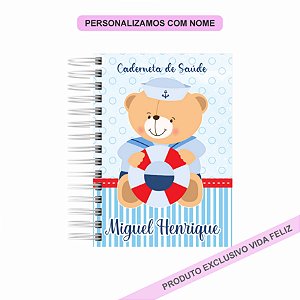 Caderneta de Saúde/Vacinação Urso Marinheiro Azul Claro