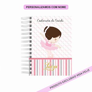 Caderneta de Saúde/Vacinação Bailaria Rosa e Cinza