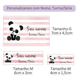 Kit 103 Etiquetas Escolares Personalizadas com Nome - Panda