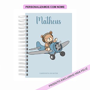 Caderneta de Saúde/Vacinação Ursinho Aviador