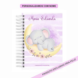 Caderneta de Saúde/Vacinação Elefantinho Lilás