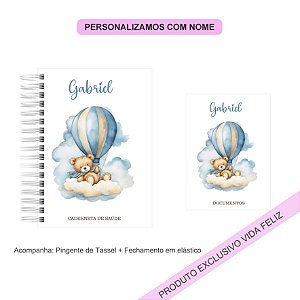 Porta Documentos + Caderneta de Saúde Ursinho Balão de Ar