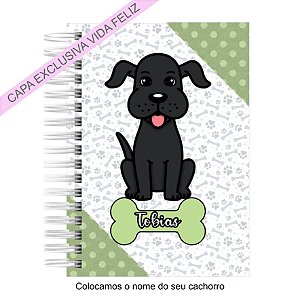 Caderneta Pet Cachorro SRD Preto Grande