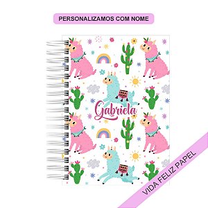 Caderno Personalizado Lhama Cacto