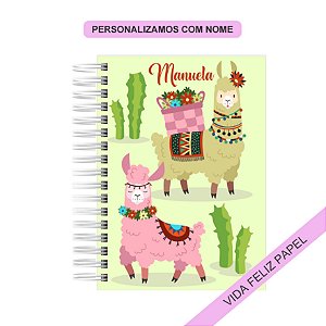 Caderno Personalizado Lhama Cacto