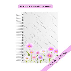 Caderno Personalizado Minimalista Margaridas