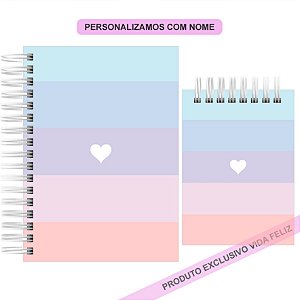 Kit Caderno + Bloquinho de Anotações Personalizado Candy Amor