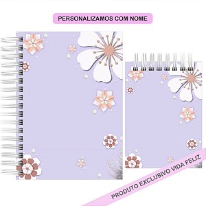 Kit Caderno + Bloquinho de Anotações Personalizado Floral