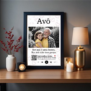 Quadro Interativo Personalizado Avô com Neto com Foto YouTube