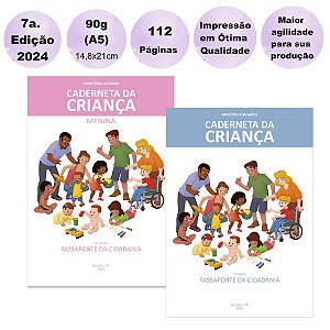 Kit 5 Unidades Miolo Impresso Caderneta da Criança 7a Edição - 2024 - Clean