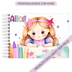 Caderno de Desenho Menininha Personalizado
