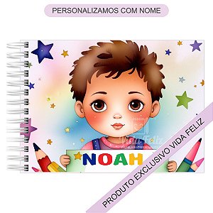 Caderno de Desenho Menininho Personalizado