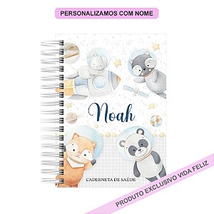 Caderneta de Saúde/Vacinação Astronauta Animais Menino