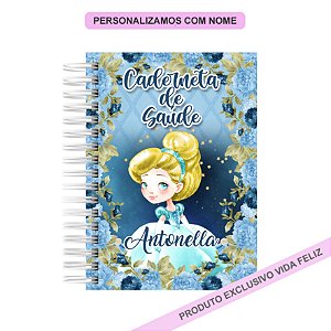 Caderneta de Saúde/Vacinação Cinderella Azul Marinho