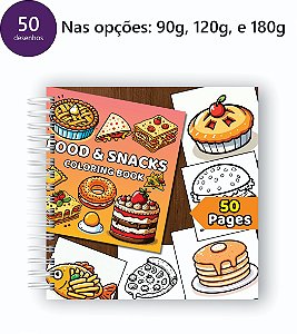 Livro para Colorir Quadrado - Comidas 50 desenhos