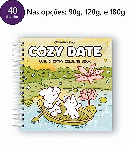 Livro para Colorir Quadrado -  Cozy Date 40 desenhos
