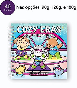 Livro para Colorir Quadrado -   Cozy Eras 40 desenhos
