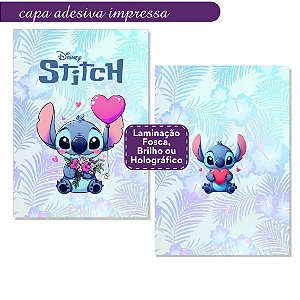 Capa Adesiva Impressa e Laminada Stitch Coração A3