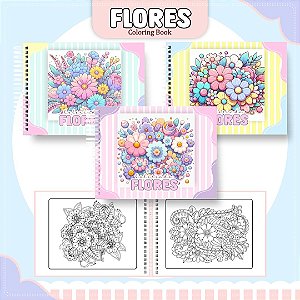 Livro de Colorir Flores