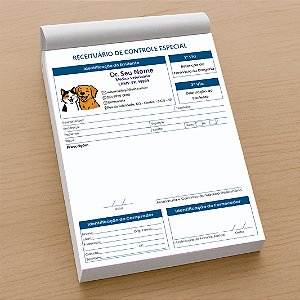 Receituário de Controle Especial Veterinário Personalizado