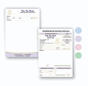 Kit Receituário Simples + Receituário Controle Especial Veterinário 2 Vias Personalizado