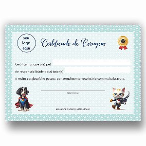 Certificado de Coragem Pet / Veterinário