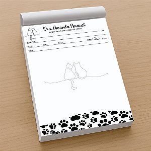 Receituário Veterinário Barrado Patinhas Personalizado
