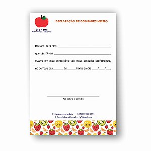 Declaração de Comparecimento Nutricionista Personalizado