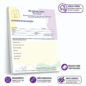 Atestado de Vacinação Veterinário Personalizado VET100