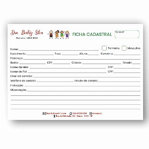 Ficha Cadastral Pediatra | Personalizada | MP101