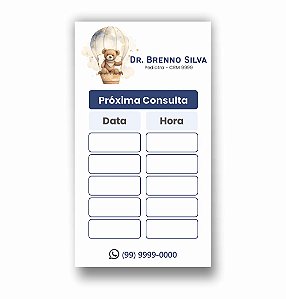 Cartão de Horário | Agendamento | Pediatria | Personalizado | MP103