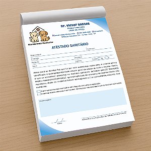 Atestado Sanitário Veterinário Personalizado | VET101